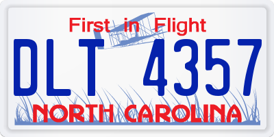 NC license plate DLT4357