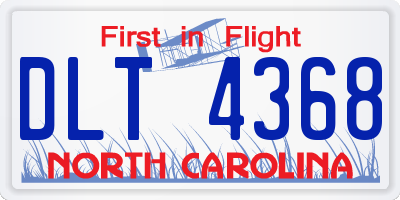 NC license plate DLT4368