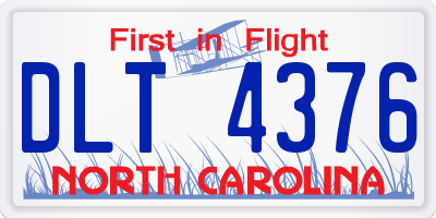 NC license plate DLT4376