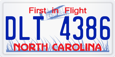 NC license plate DLT4386