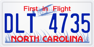 NC license plate DLT4735