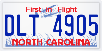 NC license plate DLT4905