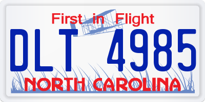 NC license plate DLT4985