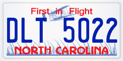 NC license plate DLT5022
