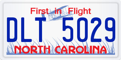 NC license plate DLT5029