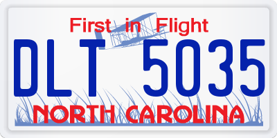 NC license plate DLT5035
