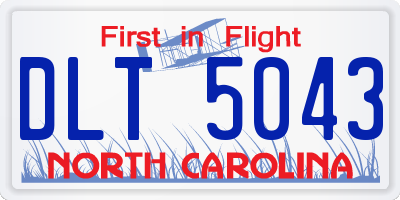 NC license plate DLT5043