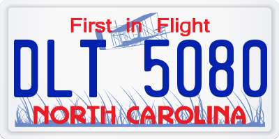 NC license plate DLT5080