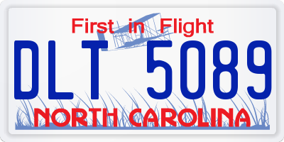 NC license plate DLT5089