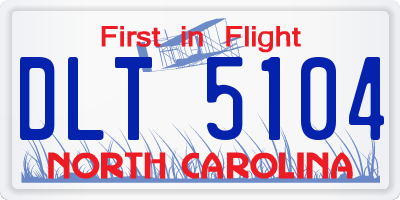 NC license plate DLT5104