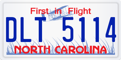 NC license plate DLT5114