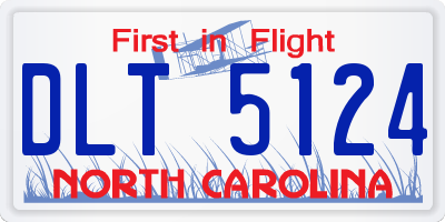 NC license plate DLT5124