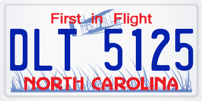 NC license plate DLT5125