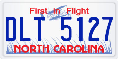 NC license plate DLT5127