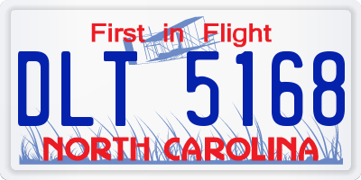 NC license plate DLT5168