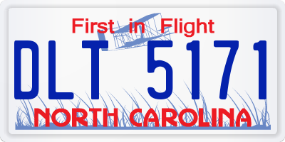NC license plate DLT5171