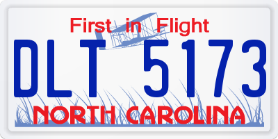 NC license plate DLT5173