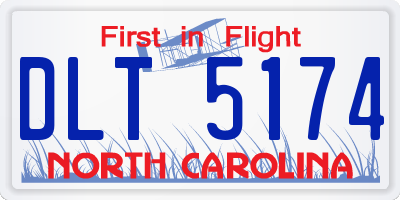 NC license plate DLT5174