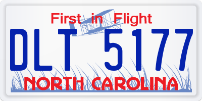 NC license plate DLT5177