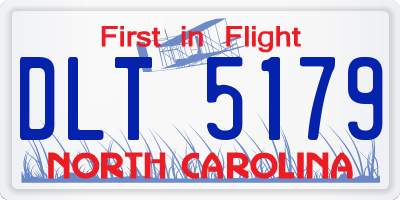NC license plate DLT5179