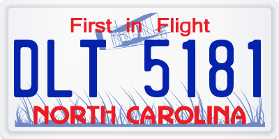 NC license plate DLT5181