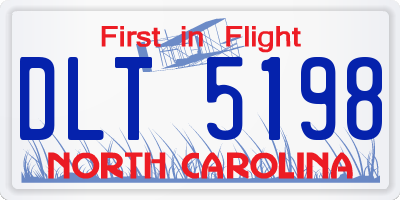 NC license plate DLT5198