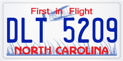 NC license plate DLT5209