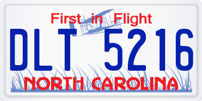 NC license plate DLT5216