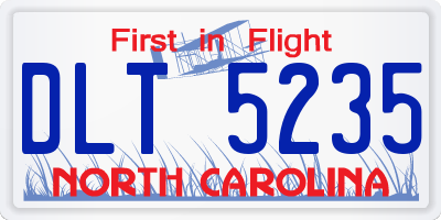 NC license plate DLT5235