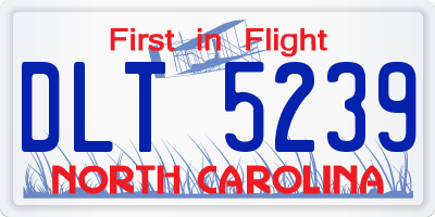 NC license plate DLT5239
