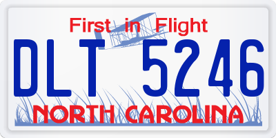 NC license plate DLT5246