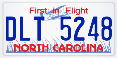 NC license plate DLT5248