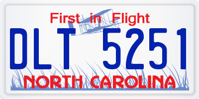 NC license plate DLT5251