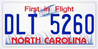 NC license plate DLT5260