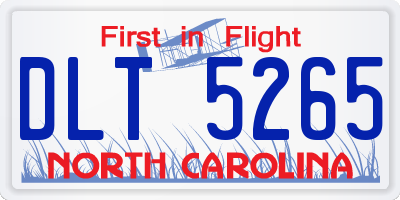 NC license plate DLT5265