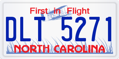 NC license plate DLT5271