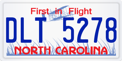 NC license plate DLT5278