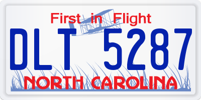 NC license plate DLT5287