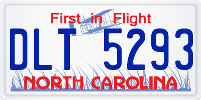NC license plate DLT5293