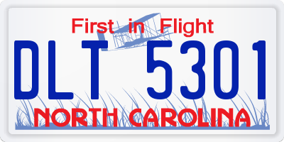 NC license plate DLT5301