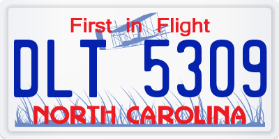 NC license plate DLT5309