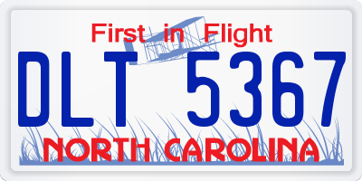 NC license plate DLT5367