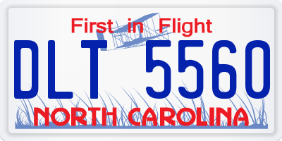 NC license plate DLT5560