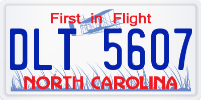 NC license plate DLT5607