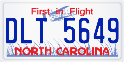 NC license plate DLT5649