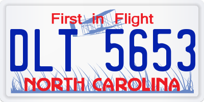 NC license plate DLT5653