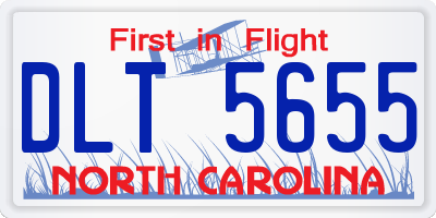 NC license plate DLT5655