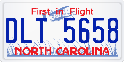 NC license plate DLT5658