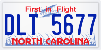 NC license plate DLT5677