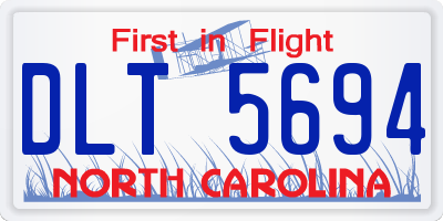 NC license plate DLT5694